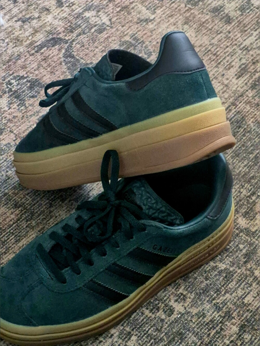 "Adidas" Gazelle Bold Platform Suede Sneaker - Dark Green°•♡°•♡°•♡ 6